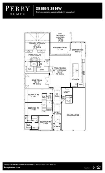 Floor Plan for 2916W