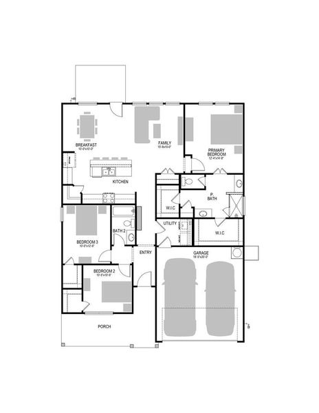 2D floor plan layout of this home in Prairie Winds, Hutto, TX (Image 4). 2D floor plan layout of this home in Prairie Winds, Hutto, TX (Image 4).