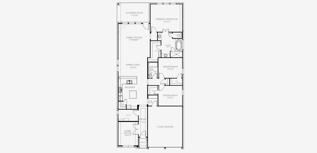 2D floor plan layout for the 1984W by Perry Homes in Trinity Falls At Province Woods 45', McKinney, TX (Image 5).