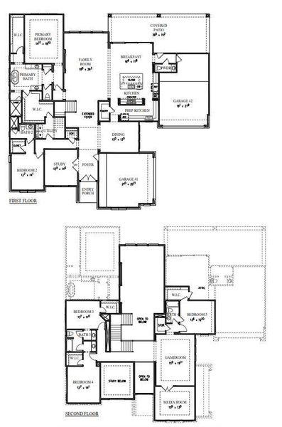 2D floor plan layout of this home in Rough Hollow, Austin, TX (Image 3).