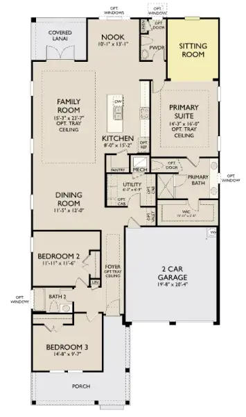 2D floor plan layout of this home in Trailside, Mount Dora, FL (Image 5).