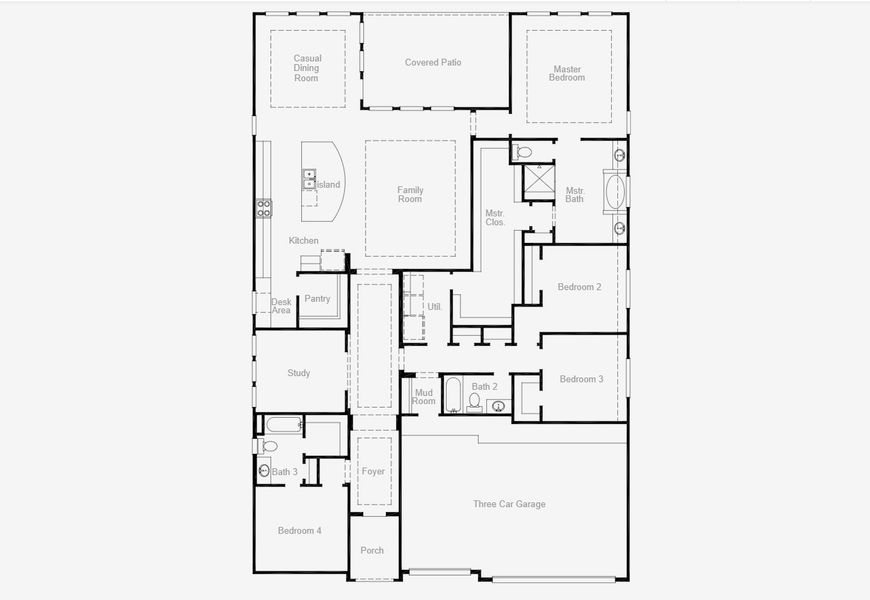 2D floor plan layout for the Robinson (2772-HV-50) by Coventry Homes in Candela 60', Richmond, TX (Image 4).