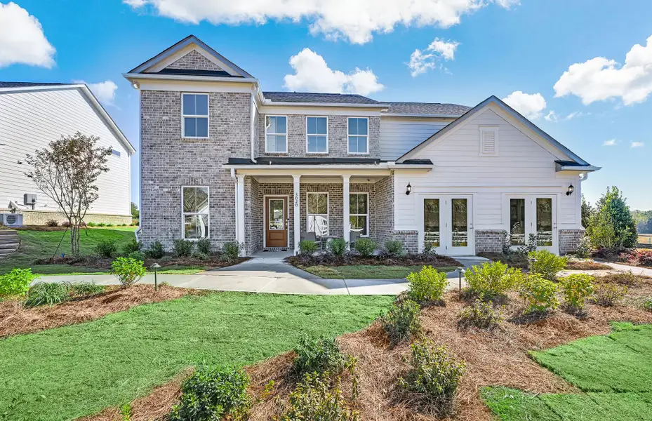 Front exterior of a new home in Haverhill Estates, Bethlehem, GA, highlighting curb appeal (Image 2).