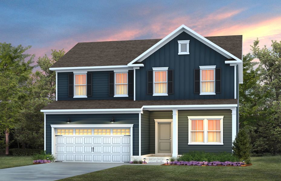 Representative exterior photo of a completed home built from the Aspire by Pulte Homes in Cambria, Garner, NC (Image 2). Representative exterior photo of a completed home built from the Aspire by Pulte Homes in Cambria, Garner, NC (Image 2).