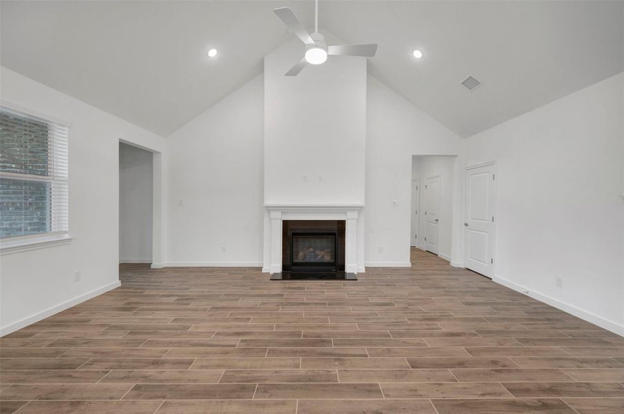 Cozy great room with fireplace