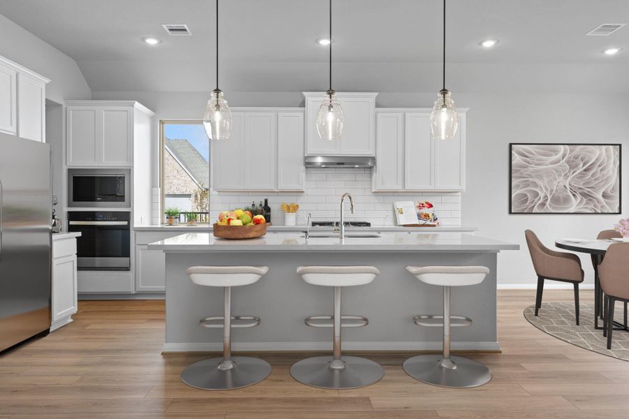 Furnished interior view inside a new home in Bridgeland 55', Cypress (Image 8).