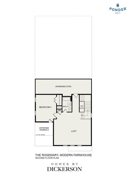 2D floor plan layout for the Rosemary Modern Farmhouse by Homes by Dickerson in Ponder, Wendell, NC (Image 3). 2D floor plan layout for the Rosemary Modern Farmhouse by Homes by Dickerson in Ponder, Wendell, NC (Image 3).