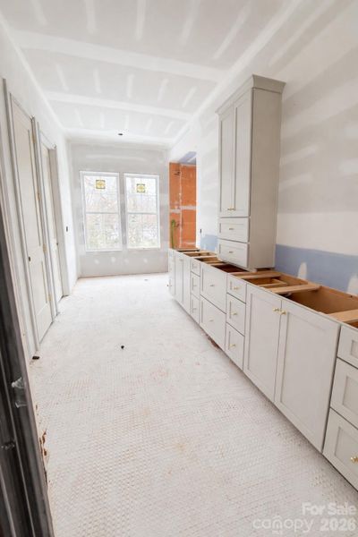 Primary Bathroom Cabinety. Soaking tub will go below the window