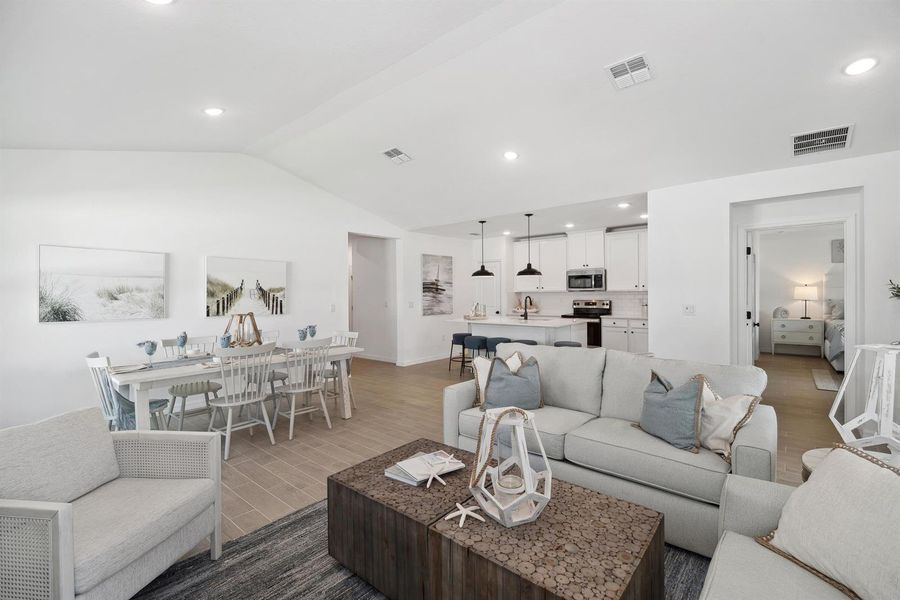 Great Room, Dining Area & Kitchen Great Room, Dining Area & Kitchen