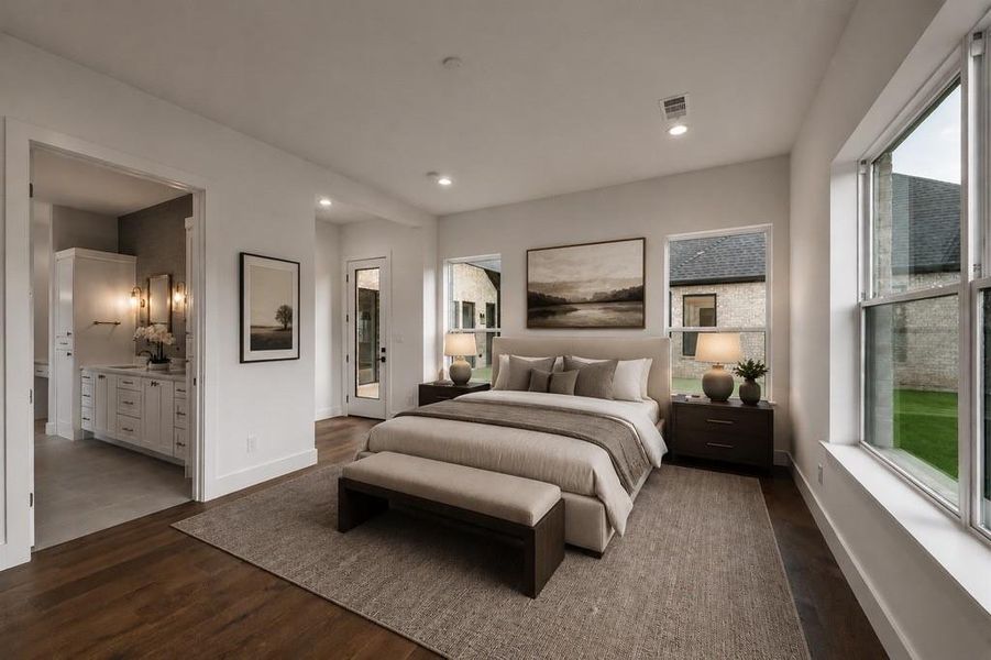 Virtually staged Primary bedroom