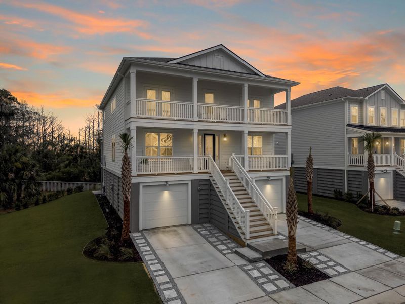 Front exterior of a new home in Liberty Hill Farm, Mount Pleasant, SC, highlighting curb appeal (Image 27).