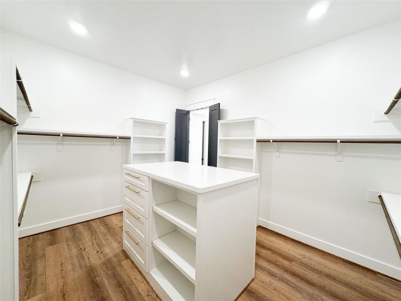 Another View of Oversized Primary Closet from Inside