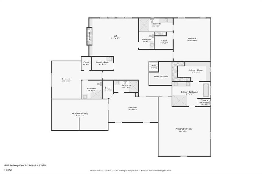 2D floor plan layout of this home in , Buford, GA (Image 4). 2D floor plan layout of this home in , Buford, GA (Image 4).