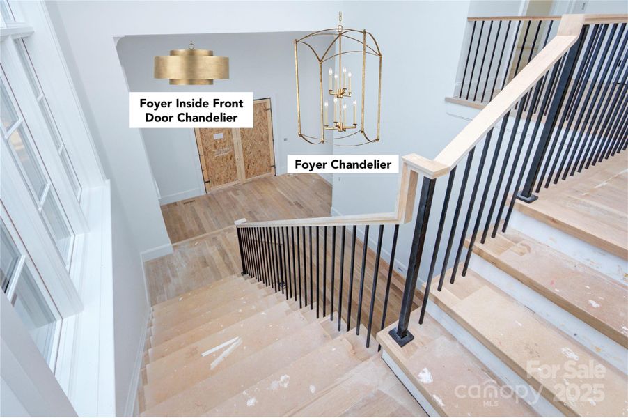 Foyer with planned lighting depicted. Floors to be finished soon. Foyer with planned lighting depicted. Floors to be finished soon.