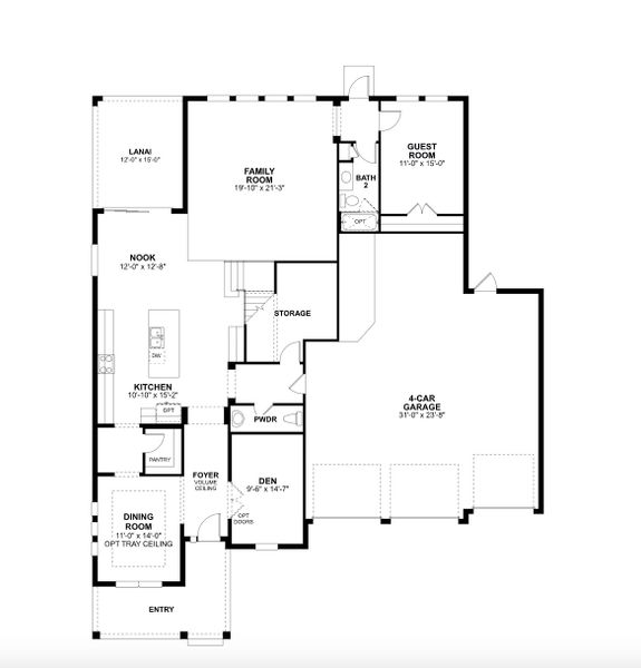 2D floor plan layout for the Lake Star by M/I Homes in Solace at Corner Lake, Orlando, FL (Image 3). 2D floor plan layout for the Lake Star by M/I Homes in Solace at Corner Lake, Orlando, FL (Image 3).