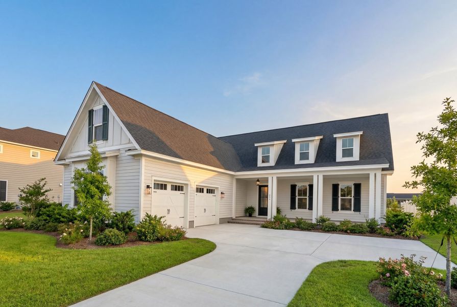 Representative exterior photo of a completed home built from the Arrow Wood by Homes by Dickerson in Nexton, Summerville, SC (Image 9). Representative exterior photo of a completed home built from the Arrow Wood by Homes by Dickerson in Nexton, Summerville, SC (Image 9).