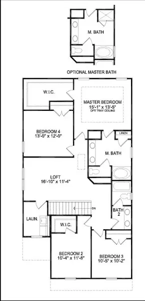 2D floor plan layout for the 2408 by Adams Homes in Rockfish Pointe, Wallace, NC (Image 4).