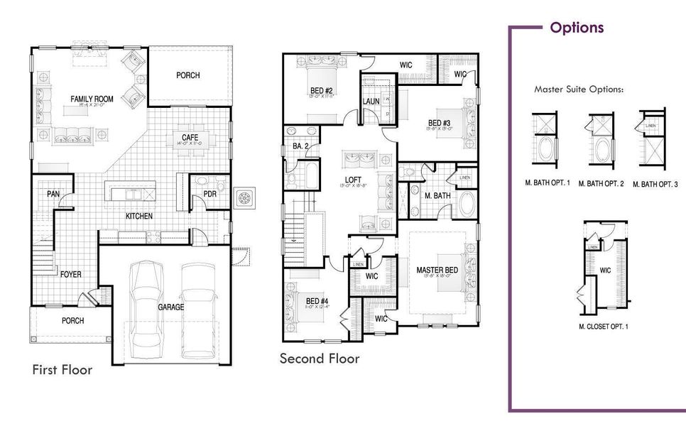 2D floor plan layout of this home in Indigo Place, North Charleston, SC (Image 3).