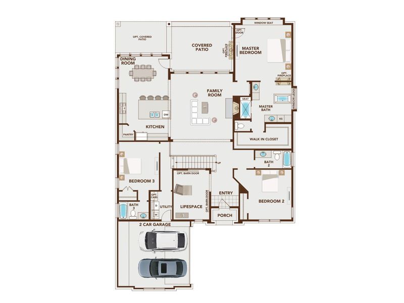 2D floor plan layout for the Grand Whitehall by Grand Homes in Providence Cove, McKinney, TX (Image 4). 2D floor plan layout for the Grand Whitehall by Grand Homes in Providence Cove, McKinney, TX (Image 4).