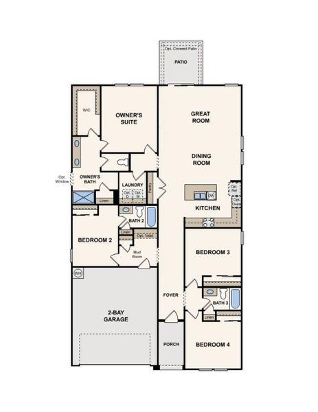 2D floor plan layout of this home in Summerwood Estates, Red Oak, TX (Image 3).