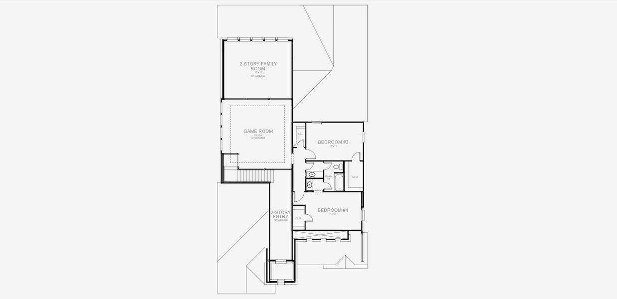 2D floor plan layout for the 3241W by Perry Homes in Trinity Falls At Province Woods 50', McKinney, TX (Image 3).