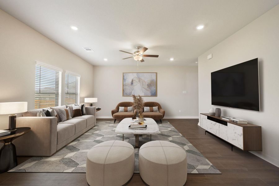 Open Concept Family Room - Virtually Staged