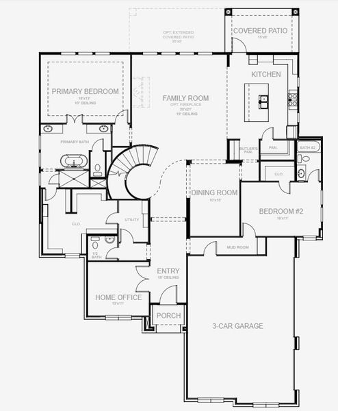 2D floor plan layout for the 3786A by Perry Homes in Enchanted Creek 1 Acre, Allen, TX (Image 4). 2D floor plan layout for the 3786A by Perry Homes in Enchanted Creek 1 Acre, Allen, TX (Image 4).