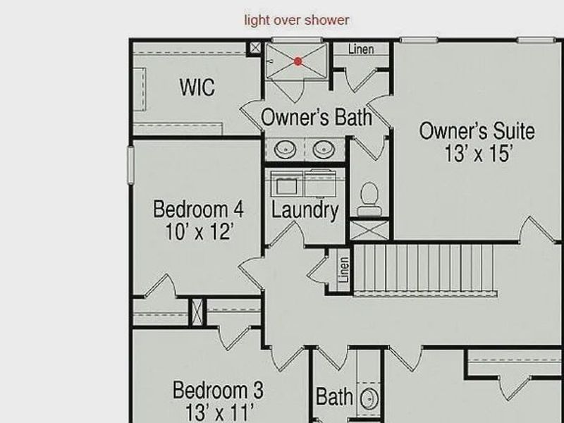 2D floor plan layout of this home in The Exchange, Vass, NC (Image 3).