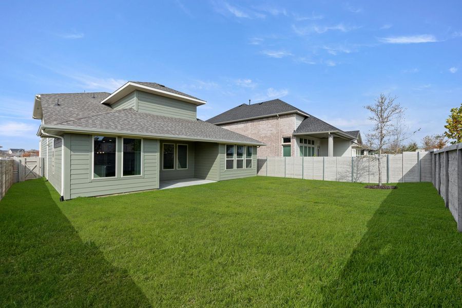 Exterior details and patio area of a home in Discovery Collection at Painted Tree Village, McKinney (Image 17). Exterior details and patio area of a home in Discovery Collection at Painted Tree Village, McKinney (Image 17).