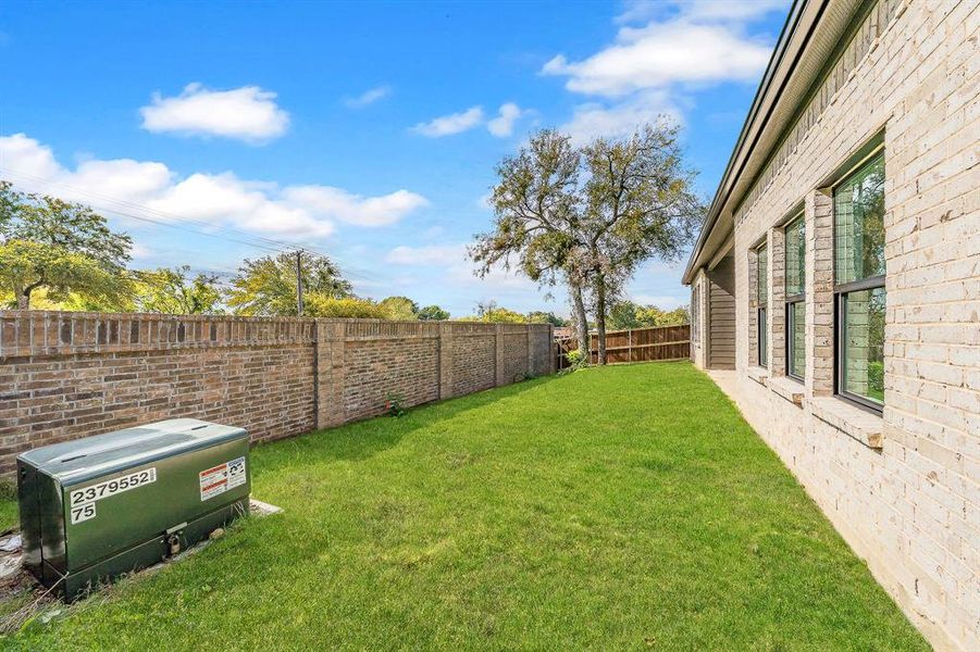 View of fenced backyard