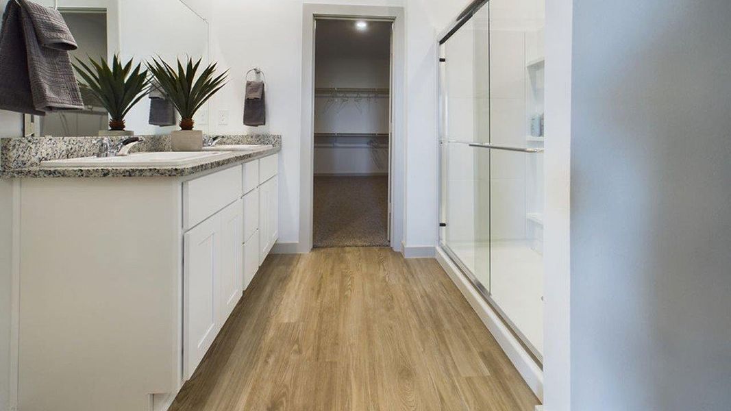 Representative furnished interior of a home built from the The Pierce by D.R. Horton in Overlook West, Wolfforth (Image 29).
