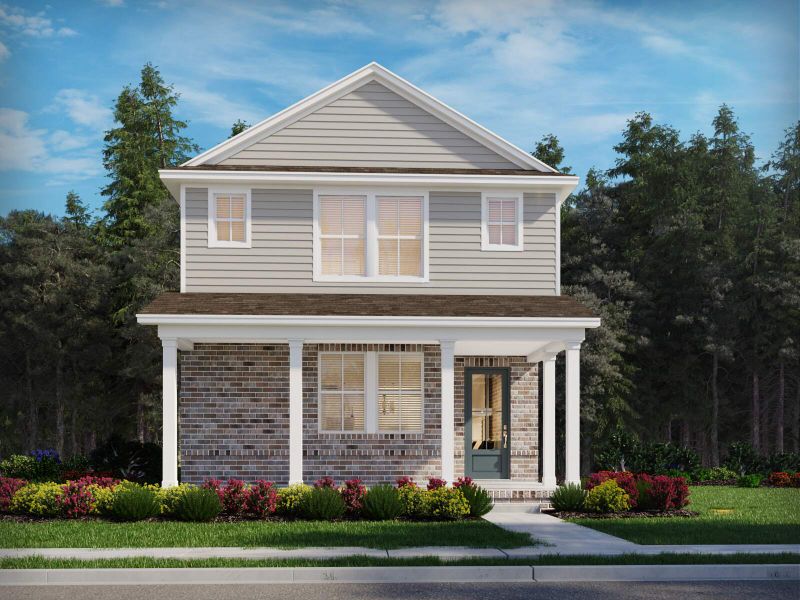 Front exterior of a new home in Lakes at Bella Lago - Signature Series, Franklin, TN, highlighting curb appeal (Image 1). Front exterior of a new home in Lakes at Bella Lago - Signature Series, Franklin, TN, highlighting curb appeal (Image 1).