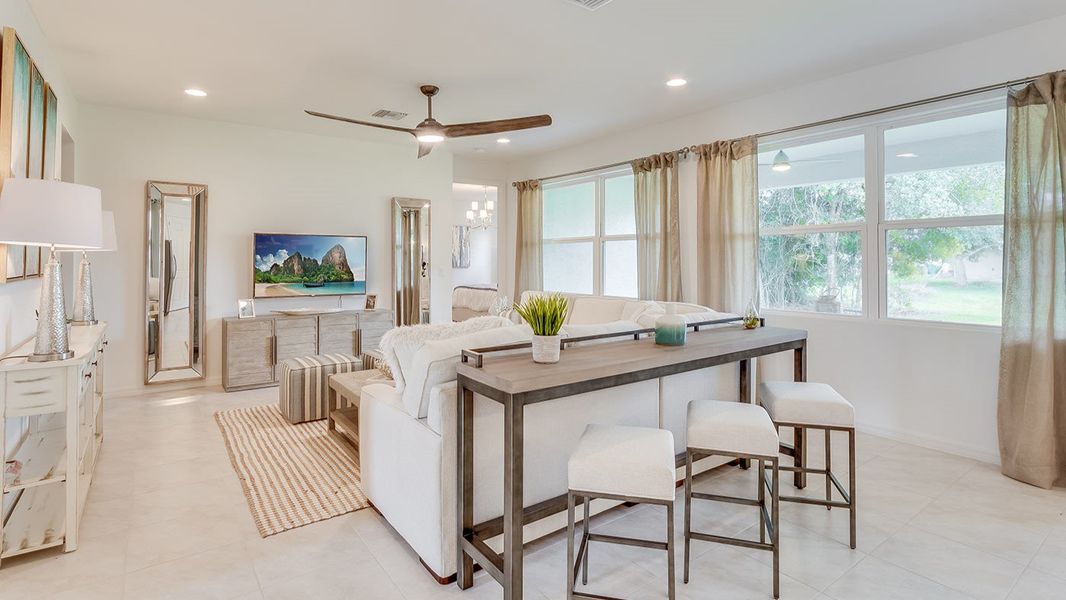 Representative furnished interior of a home built from the Kellen by D.R. Horton in Deep Creek Tradition Series, Punta Gorda (Image 12).