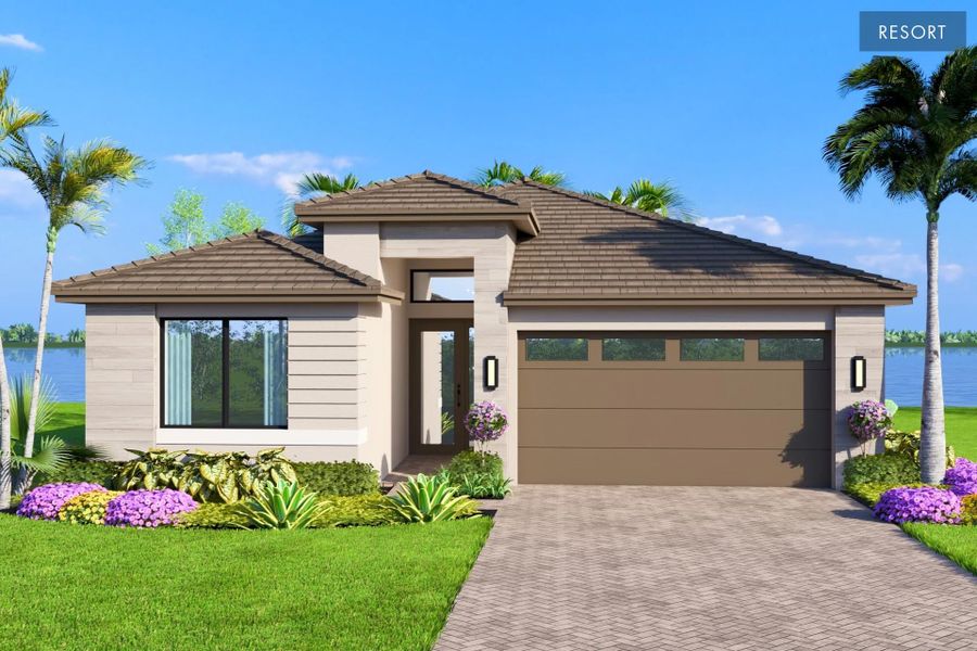 Representative exterior photo of a completed home built from the Sandpiper II by GL Homes in Valencia Vista at Riverland, Port St. Lucie, FL (Image 2). Representative exterior photo of a completed home built from the Sandpiper II by GL Homes in Valencia Vista at Riverland, Port St. Lucie, FL (Image 2).