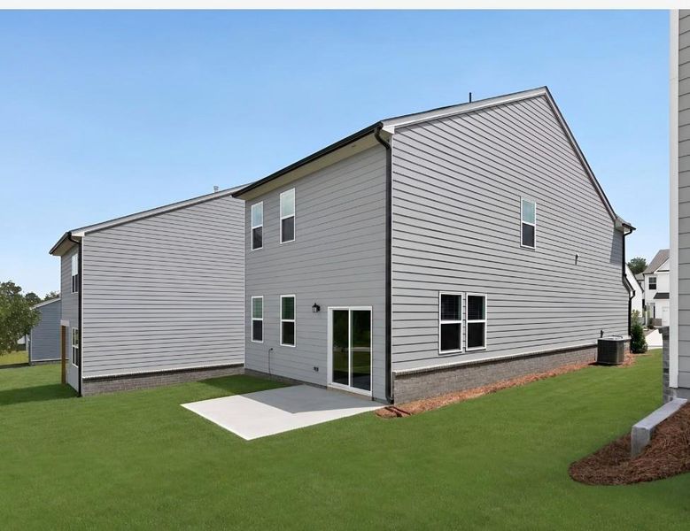 Exterior details and patio area of a home in Timber Ridge, Douglasville (Image 2).
