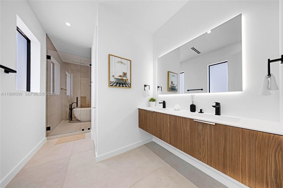 Furnished interior view inside a new home in , Miami (Image 58).