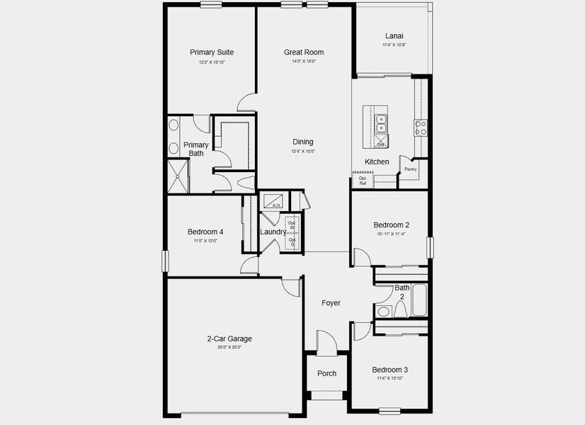 2D floor plan layout for the Cypress by Taylor Morrison in Waterstone, Groveland, FL (Image 3).