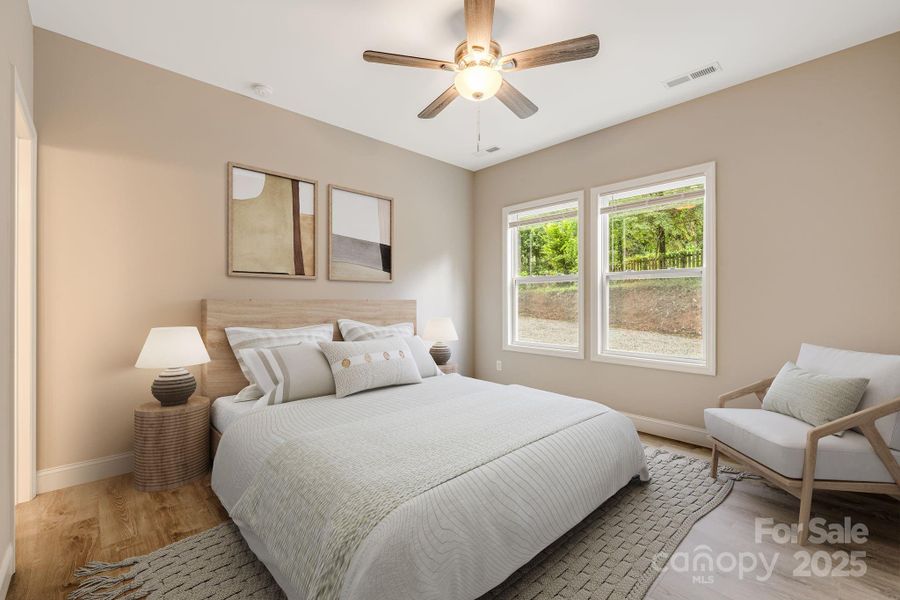 Primary Bedroom on 1st Floor (Virtually Staged)