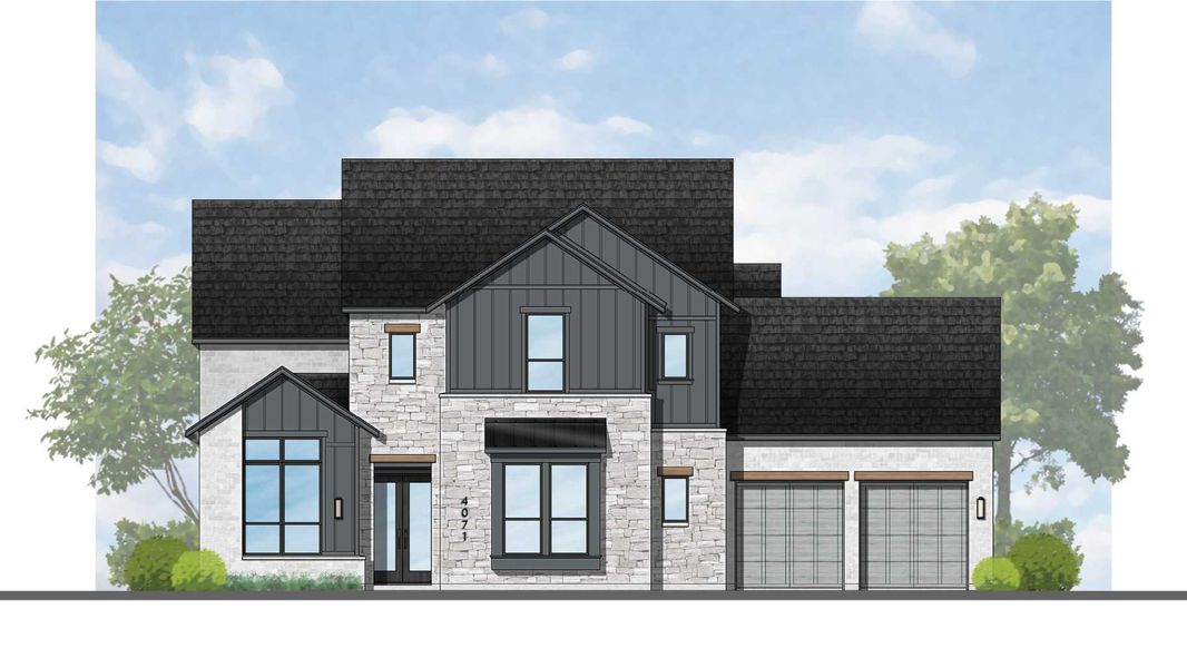 Representative rendering of the exterior for the 608 Plan by Highland Homes (Image 28). Representative rendering of the exterior for the 608 Plan by Highland Homes (Image 28).