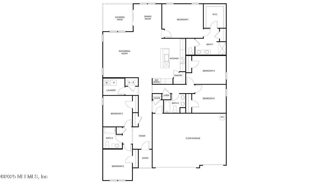 2D floor plan layout of this home in Sawmill Branch Express, Palm Coast, FL (Image 3).