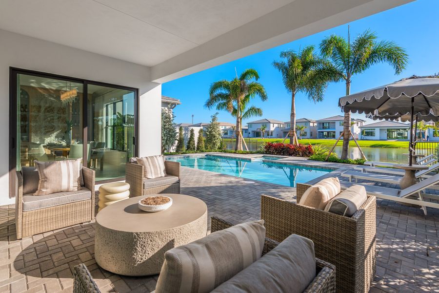 Representative exterior details of a home built from the Honolulu by GL Homes in Lotus Edge, Boca Raton (Image 3).