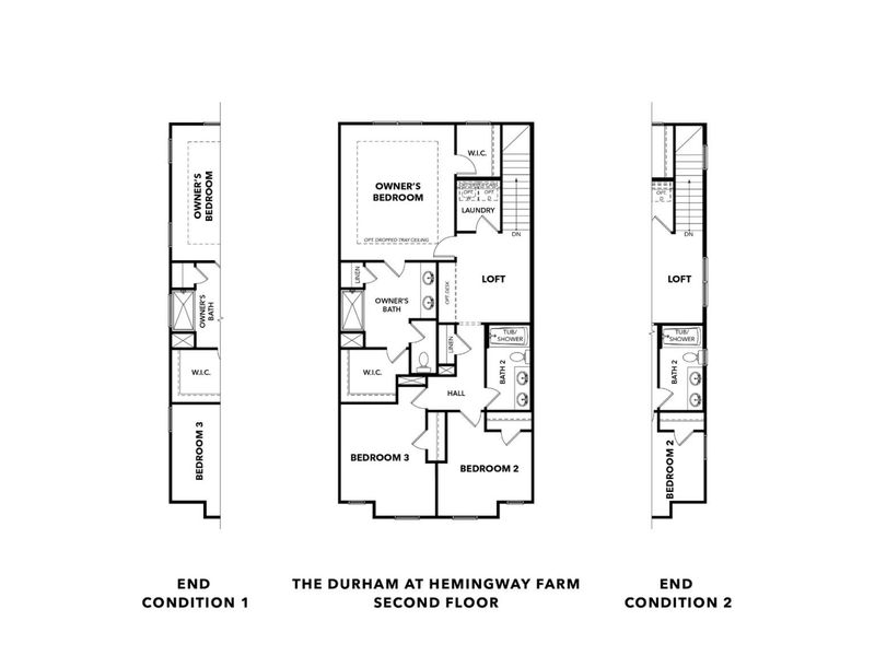 2D floor plan layout for the The Durham A by Davidson Homes LLC in Hemingway, Cumming, GA (Image 4).
