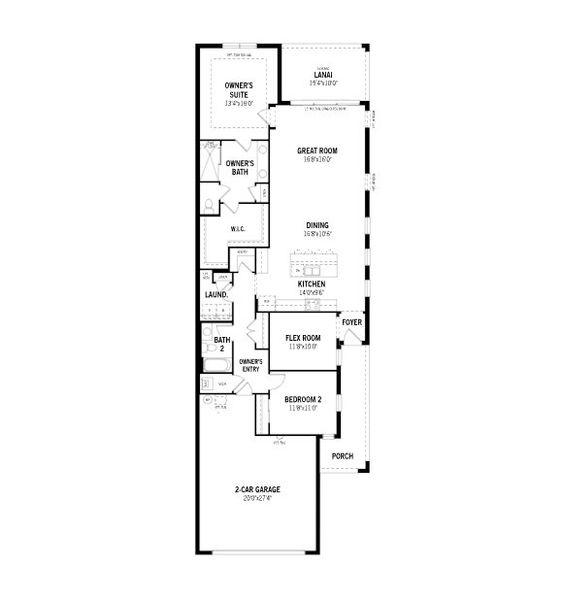 2D floor plan layout for the Vallarta by Mattamy Homes in Bonavie Cove, Fort Myers, FL (Image 3).