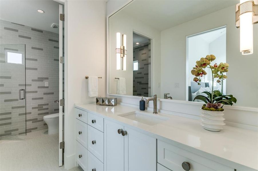 Furnished interior view inside a new home in Avadene at Las Colinas, Irving (Image 27).