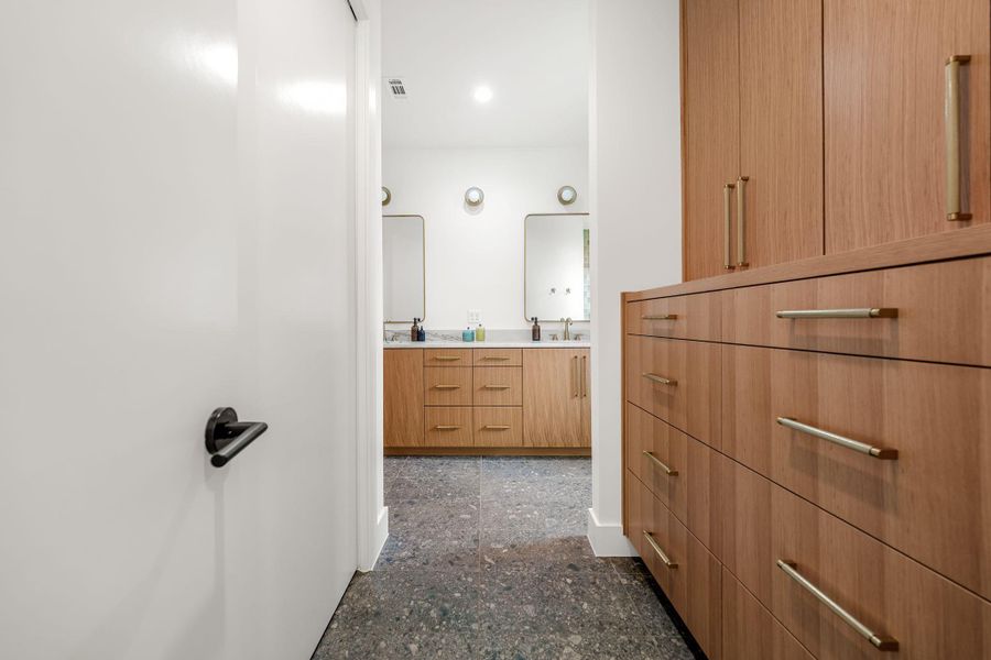 Thoughtful built in drawers and cabinetry