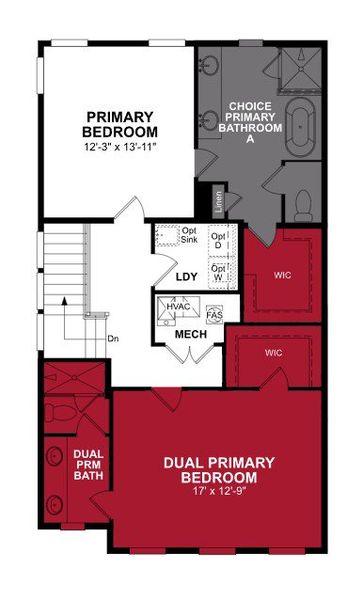 2D floor plan layout of this home in The Groves at Myrtle, Roswell, GA (Image 4).