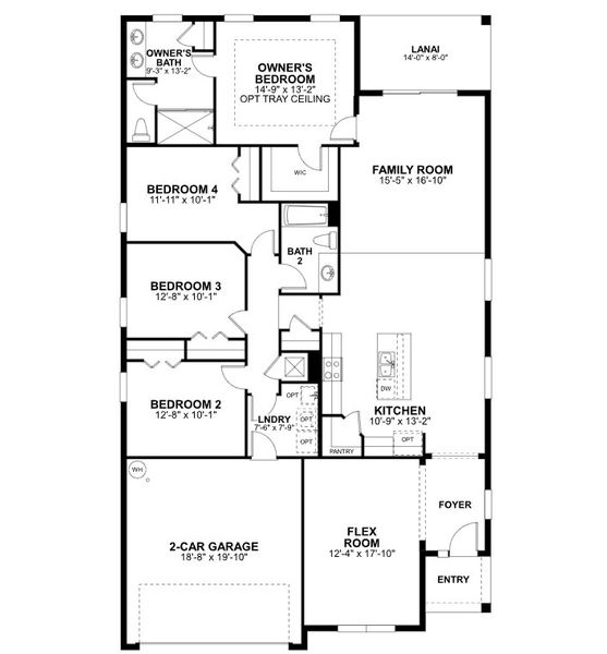 2D floor plan layout of this home in Bay Lake Farms, St. Cloud, FL (Image 6).