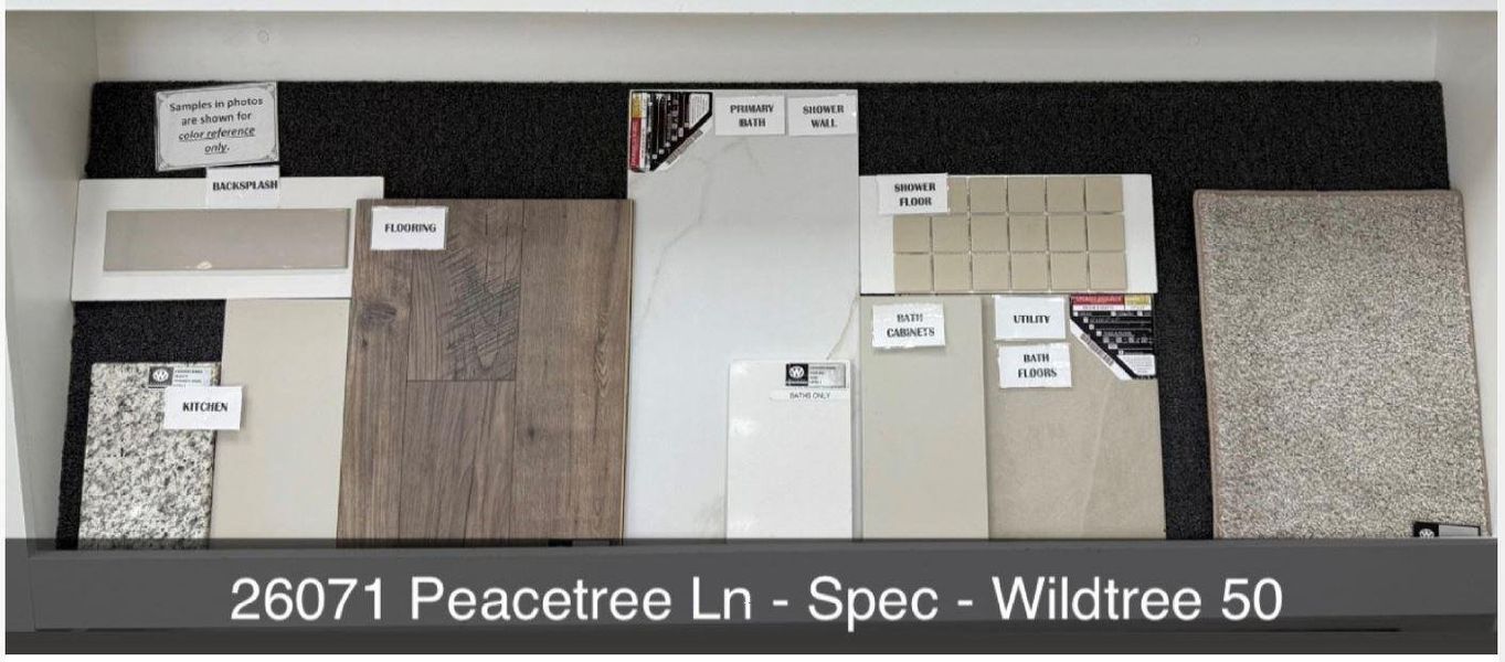 Sample of building materials used in homes in Wildtree, Magnolia (Image 4). Sample of building materials used in homes in Wildtree, Magnolia (Image 4).