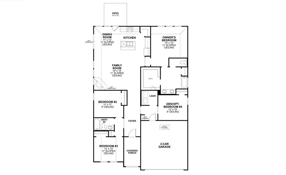 2D floor plan layout for the Sanders - Reserve Series by M/I Homes in LaPrelle, Haslet, TX (Image 3).