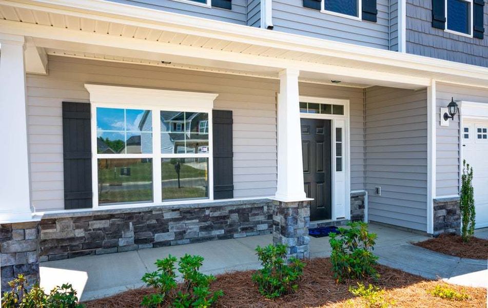 Representative exterior photo of a completed home built from the Drayton by Caviness & Cates Communities in Bartlett Manor, Youngsville, NC (Image 17).